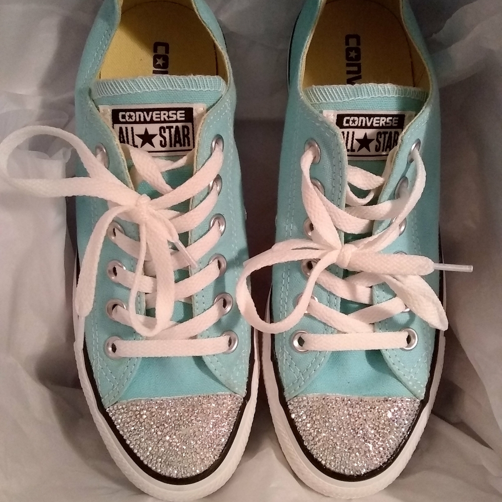 Converse with Swarovski crystals on toes